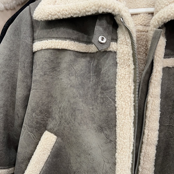 Jonathan Simkhai cropped Sherpa lined Jacket - Picture 2 of 7